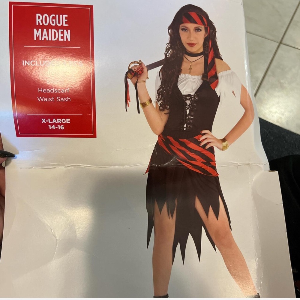 Aiden Rogue Maiden Pirate Costume - Black and Red